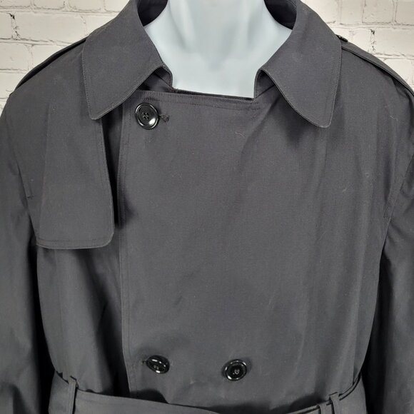Defense Logistics Agency Garrison All Weather Navy Belted Trench Army Coat 48R - Picture 6 of 13